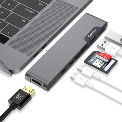Gemrise USB C Hub Compatible with MacBook Pro 7 in 1 Adapter (IL/RT6-18906-GE...
