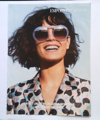 2018 Magazin Werbung Druck EMPORIO ARMANI Damen Sonnenbrille ganze Seite AD
