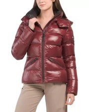 NWT MACKAGE MADALYN GARNET BURGUNDY LUSTROUS LIGHT DOWN JACKET HOOD Size XXS