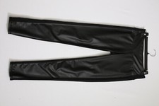 EUC SZ S ATHLETA Women's Black Gleam Faux Leather Front Panel Leggings