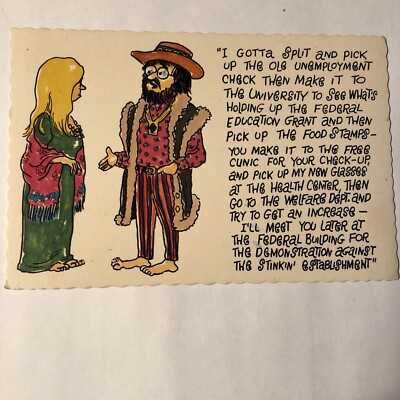 Postcard BY MIKE ROBERTS - BERKELEY CA Patriotic Conservative Bash Liberal