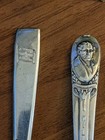 Lot 2 Silverplate EARLY 1918 PRESIDENTIAL FLAG Butter Knife & WM HARRISON Spoon — photo 2