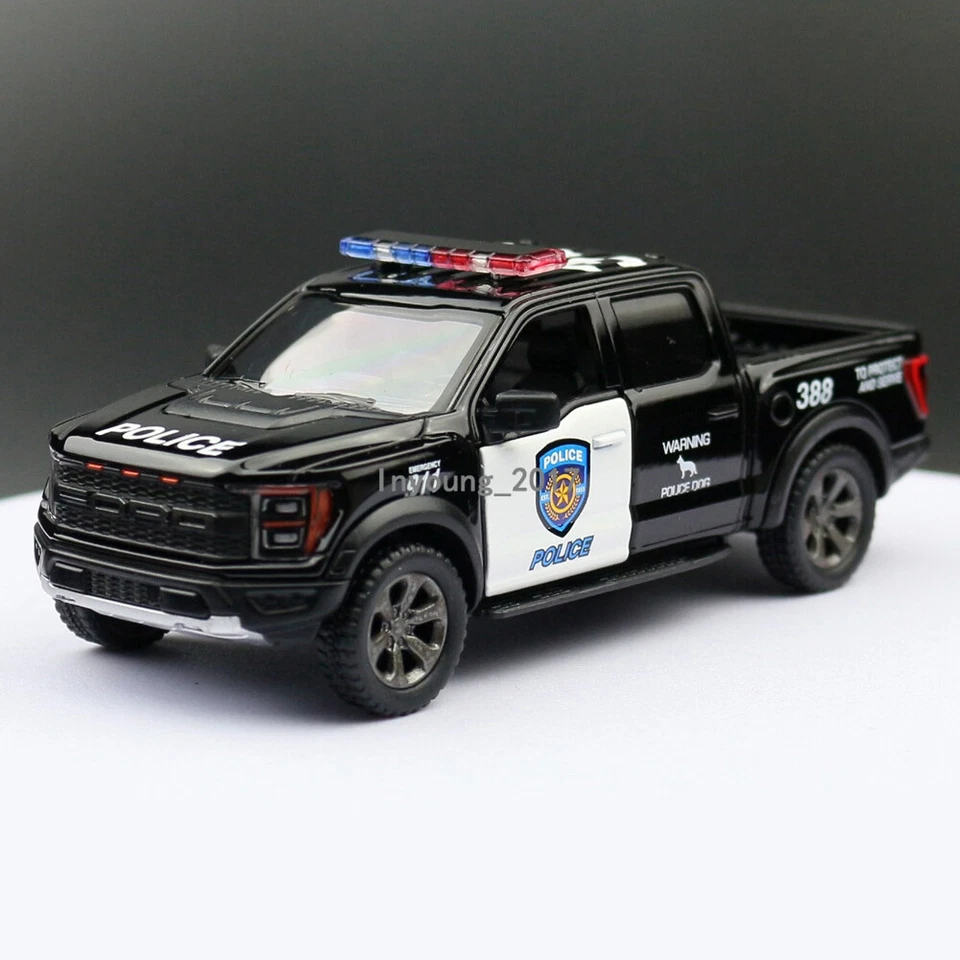 1/46 Ford F-150 Raptor Police Car Model Pickup Truck Diecast Pull Back Toy Cars - Image 4 of 4