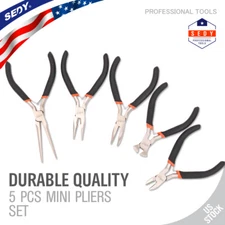 5PC Mini Pliers Set Jeweler Plier 6" Cutting Making Beading Forging Comfort Grip