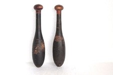 2 Pc Indian Washing Cloth Bat /Wand Vintage Wooden Hand Carved Collectible
