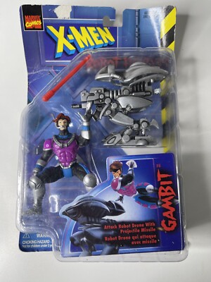 Toybiz Marvel 1997 X-Men Robot Fighters Gambit 5'' Figure New Sealed