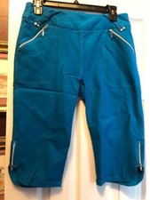 NWT GG Blue PEACOCK BLUE FABULOUS FIT KNEE CAPRIS BERMUDAS 6 8 10 14 16