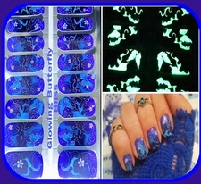 Color Nail Polish Strips, 16ct. Custom Glowing Butterfly Bliss