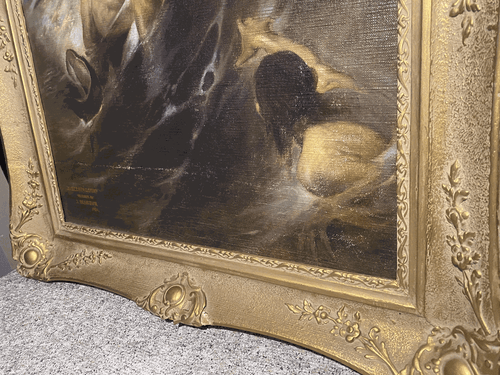 1921 Painting by Szentagotay after Benczur 43 x 31 inch framed -'Paranormal Man' - Picture 6 of 14