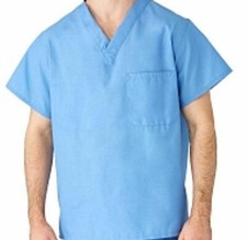 2X Medline Andelstat 610NTZXL-CA Reversible V-Neck Blue Operating Shirt Size XL