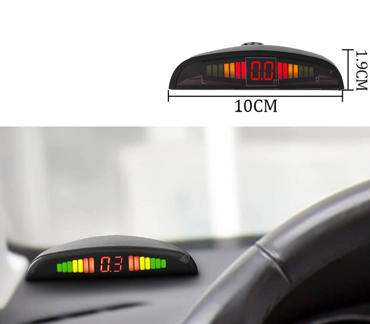 DRIWEI Kit 4 Sensori Parcheggio Nero - Display LED E Cicalino - Sistema Parcheggio Assistito PCL-6082 - Foto 3