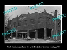 OLD LARGE HISTORIC PHOTO OF NORTH MANCHESTER INDIANA THE LEEDY MOTOR Co c1930