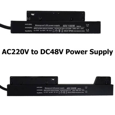 Black Single Output Power Supply Transformer Magnetic Isolated Driver 48V LED 2a
