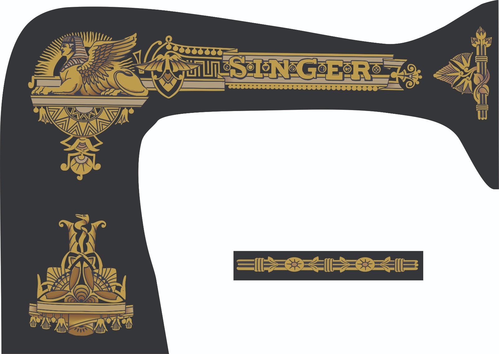 Singer 15K 'Sphinx' Sewing Machine Waterslide Decals eBay