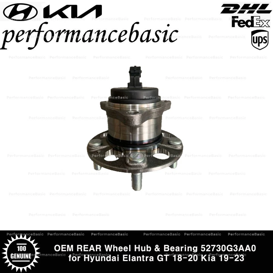 Buje y cojinete de rueda trasero OEM 52730G3AA0 para Hyundai Elantra GT 18-20 Kia 19-23 Foto 2 de 3