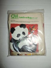 Vintage Columbia-Minerva Latch-a-Rug Canvas Only Panda 34" x 34"
