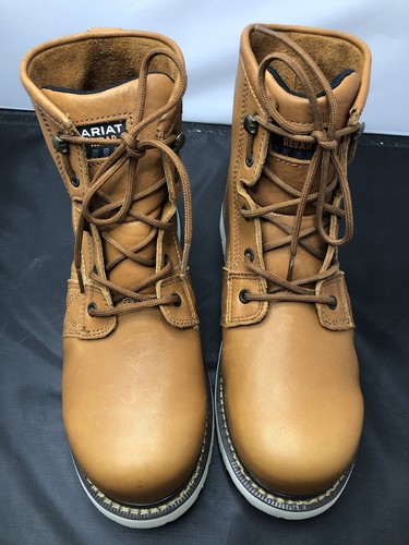 Ariat Work Rebar Wedge 6” Lift Men’s Brown Leather Work Boot Size 9EE Soft Toe - Picture 9 of 16
