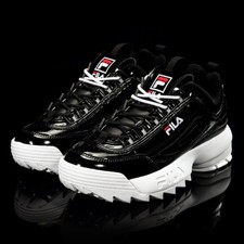 fila disruptor black patent