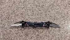 Batman 12 Inch Dual Blade Spring Assisted Folding Pocket Knife USA Flag