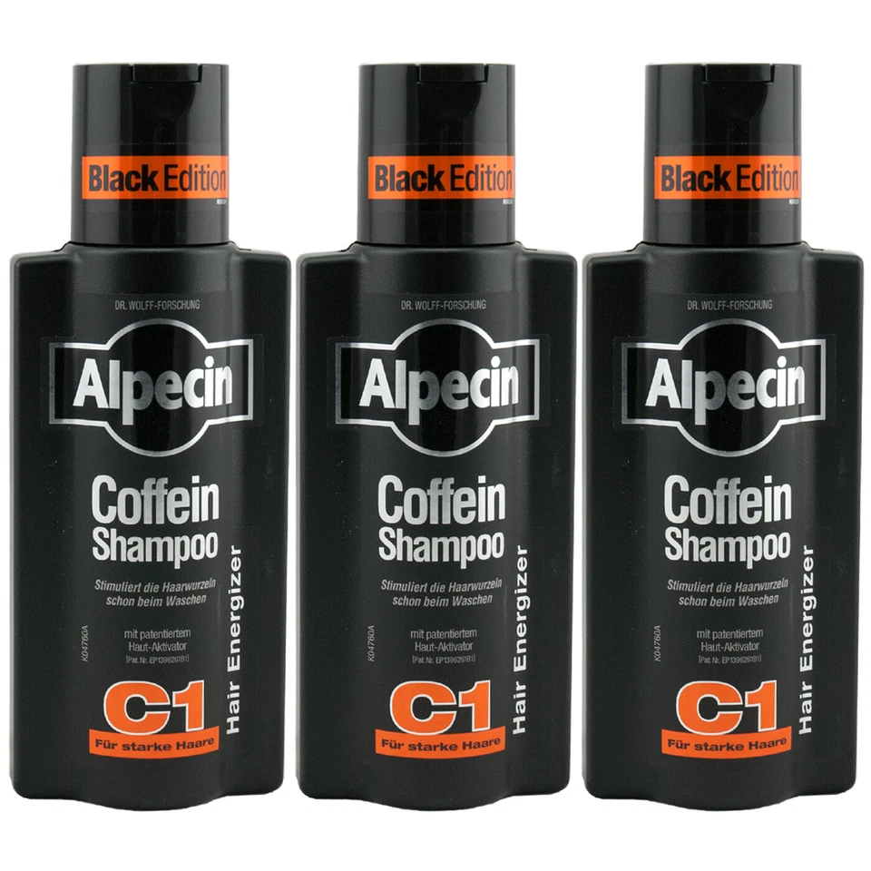 Alpecin C1 BLACK EDITION Coffein Shampoo 3 x 250 ml Hair Energizer