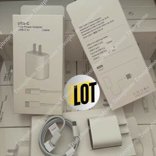 Bulk Lot For iPhone 14 13 11 20W Power Adapter USB Type-C Fast Charger PD Cable