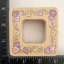 Stampendous Flower Blossom Frame QN019 Wood Mounted Rubber Stamp
