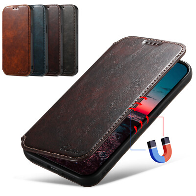 For iPhone 17 Pro Max 16 15 14 Premium Leather Mag safe Flip Stand Wallet Case