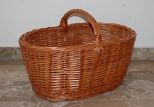 Cesto in vimini porta funghi legna pellet 55x36x h.37 cm