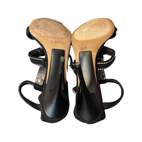 Giuseppe Zanotti Rhinestone Black Suede Cometa Heeled Sandal Sz 8/39 EUC - Picture 11 of 12