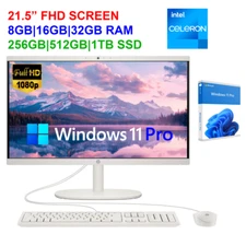 2024 HP All In One Computer 21.5" Intel Celeron Upto 32GB RAM&1TB SSD  Win 11Pro