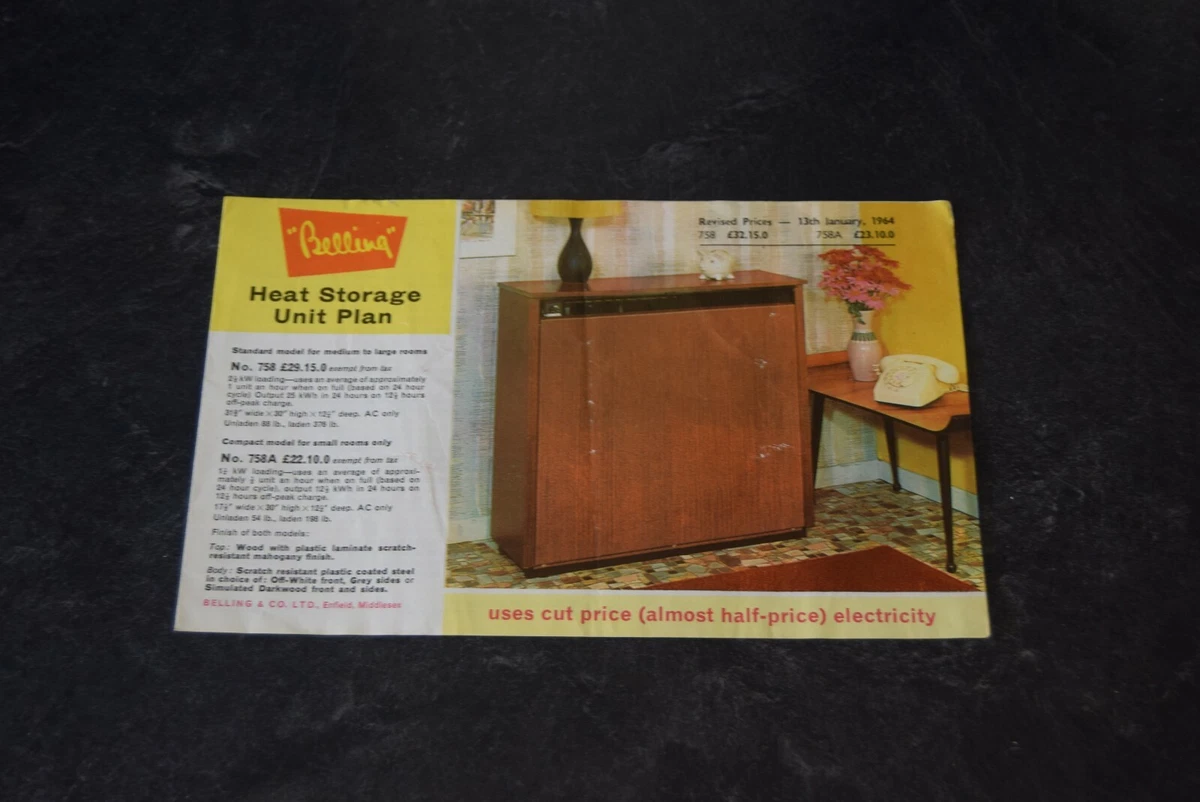 1960s Sixties BELLING Storage Heater Unit Brochure Furniture Retro Vintage  | eBay