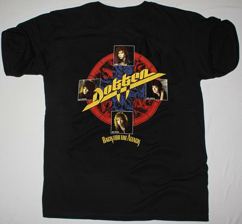 Dokken Band T shirt Heavy Cotton Black 