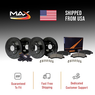 Front & Rear Drilled Slotted Rotors + Pads for 2005-2006 Mazda Tribute