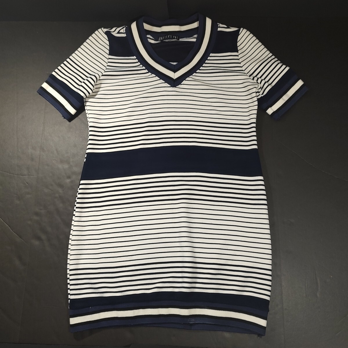 Potters Pot ブルーストライプストレッチ半袖ミニドレス女性サイズ 大きい - image 2