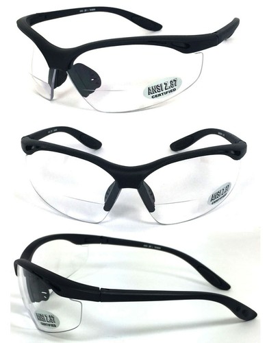 Safety Bifocal Reading Glasses Clear or Driving Lens UV400 ANSI Z87.1+ - Picture 8 of 11