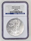 U.S. Mint 2009 American Silver Eagle $1 1 oz .999 Silver NGC MS69 ER 3288263-481
