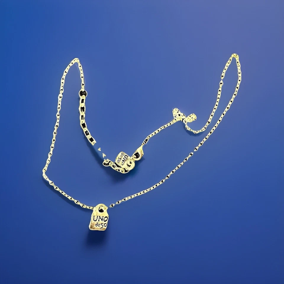 Uno De 50 серебряная цепочка ожерелье двойной замок подвеска регулируемый 18» - Изображение 3 из 4