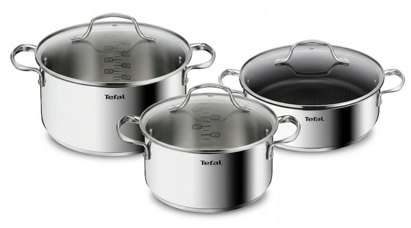 Tefal Infinite Topfset 6-Tlg. Induktion, Edelstahl, TöPfe, Pfanne, Glasdeckeln-image