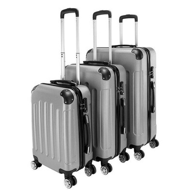 3Pcs Luggage Travel Set Bag ABS Wheeled Trolley Suitcase Code Lock 20'' 24'' 28''
