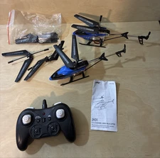 JJRC JX01 3.5CH Mini Helicopter Lot – 2 Helicopters + Remote + Parts + Manual