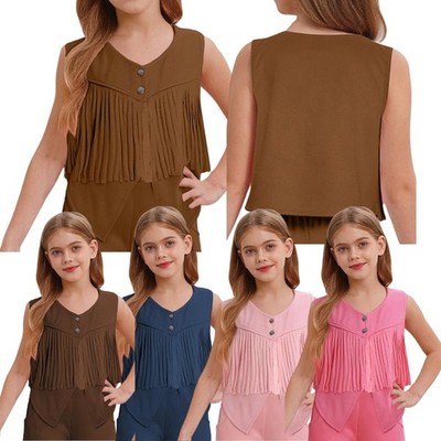 Kids Girls Tank Top Halloween Vest Carnival Waistcoat Boys Outerwear Cosplay