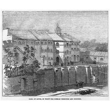 SUSSEX The Jail at LEWES - Antique Print 1854