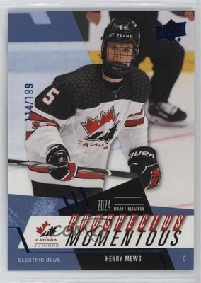 2024 Team Canada Juniors Prospectus Momentous Electric Blue /199 Henry Mews 0yo8
