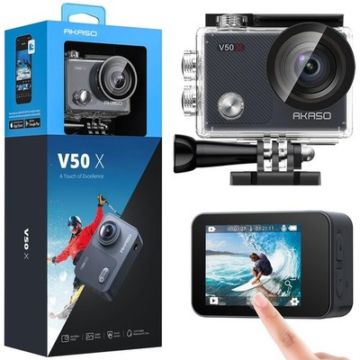 AKASO V50X Native 4K30fps WiFi Action Camera with EIS Touch Screen 4X Zoom 13...