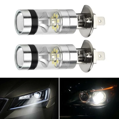 2pcs H1 12-24V 100W LED 1000LM 20SMD Projecteur Brouillard Conduite Feux Ampoule - Photo 1/4