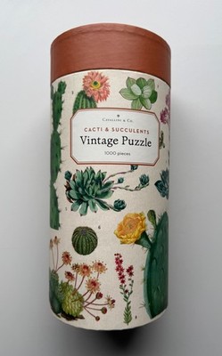 Cavallini & Co. Vintage Puzzle Cacti & Succulents 1000 Teile Runde Box Neu OVP