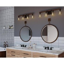 Progress Lighting 32.25 in. 4-Light Antique Bronze Vanity Light w/ Clear Glass