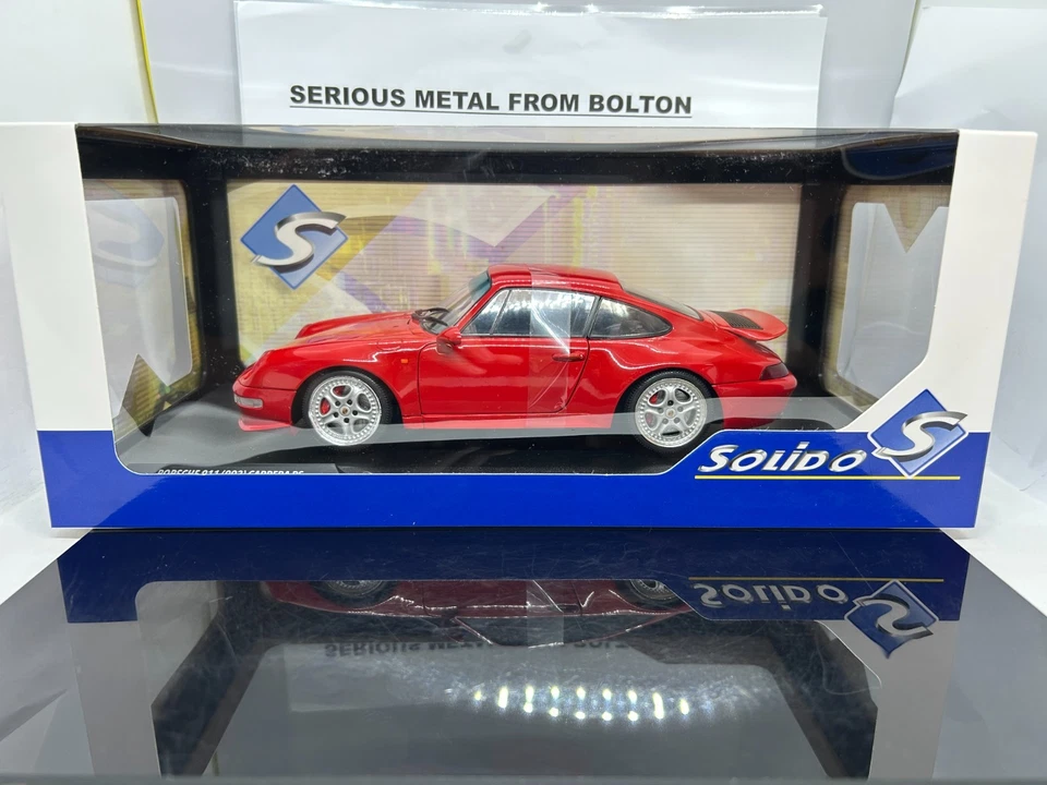 SOLIDO 1810104 1997 PORSCHE 911 (993) CARRERA RS RED 1:18 SCALE - Image 2 of 4