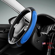 Car Steering Wheel Cover - Microfiber Leather Steering Wheel Wrap Sports Blue