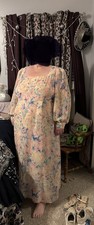 Eloquii Size 26 Colorfull Mix Floral Print Sheer Sleeves Square Neck Maxi Dress